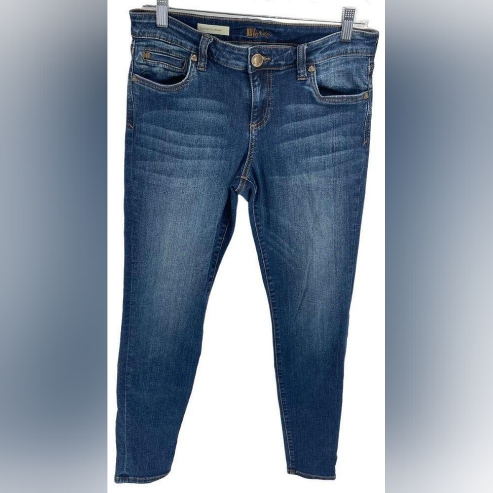Kut from the Kloth Dark Blue High Waisted Skinny Denim Jeans Size 14